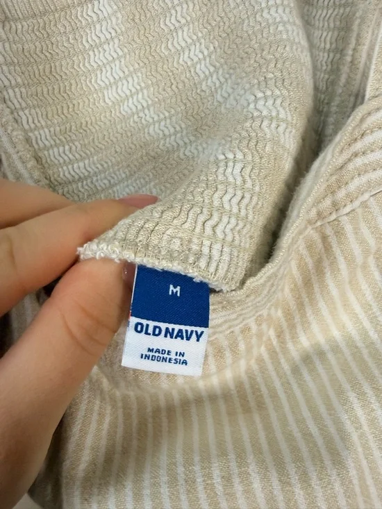 Old Navy Cream Stripe Romper - Picture 7 of 8